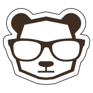 Intellectual Panda Wearing Glasses Sticker (Brown)
